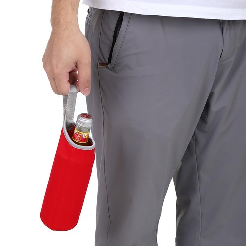 PATIKIL 65mmx180mm Water Bottle Sleeve, 4 Pack Neoprene Insulated Bottle Bag Holder Carrier Pouch with Finger Strap, Wine Red