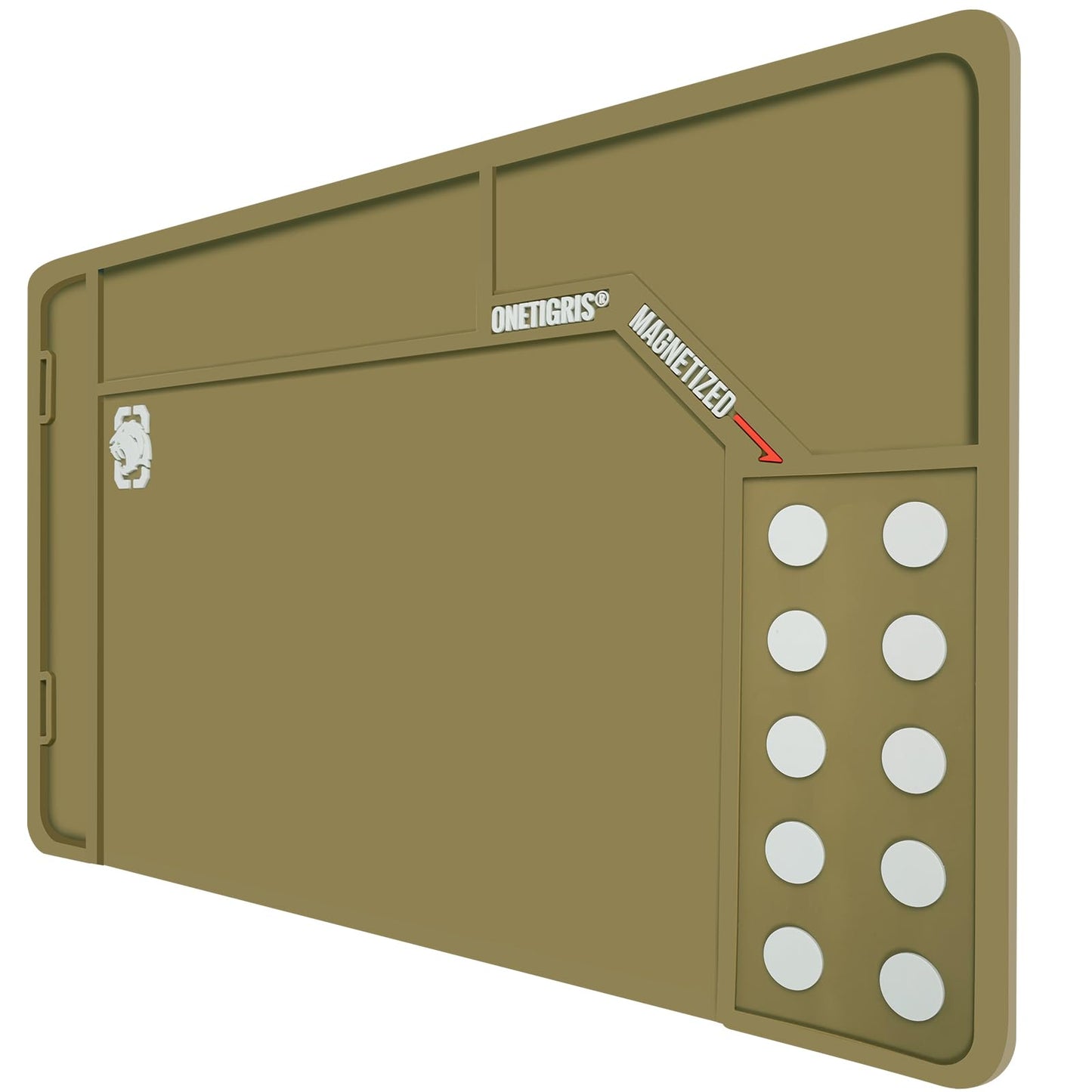 OneTigris Gun Cleaning Mat Rifle Pistol Gun Mat with Magnetic Dots, Non-Slip Oil Resistant Brown