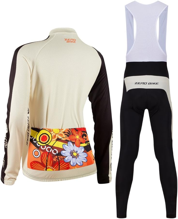 Women's Breathable Long Sleeve 3D Gel Padded Bicycle Cycling Suit Mesh Cloting Pants Set UV Protective