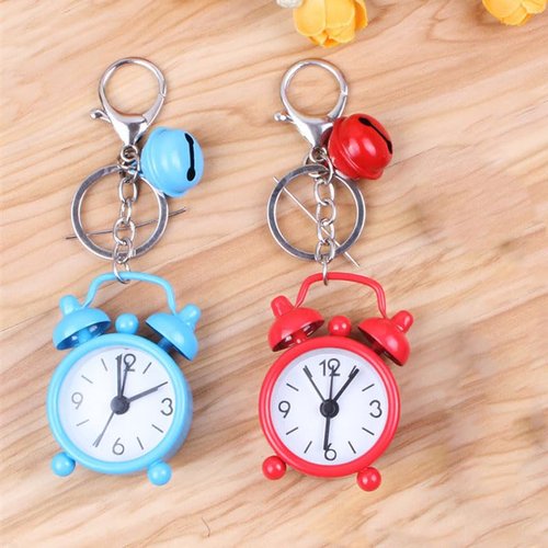 Opexicos 2Pcs Mini Alarm Clock Car Keychain Creative Car Ornament Bag Pendant Ornament Couple Key Chain Small Gift