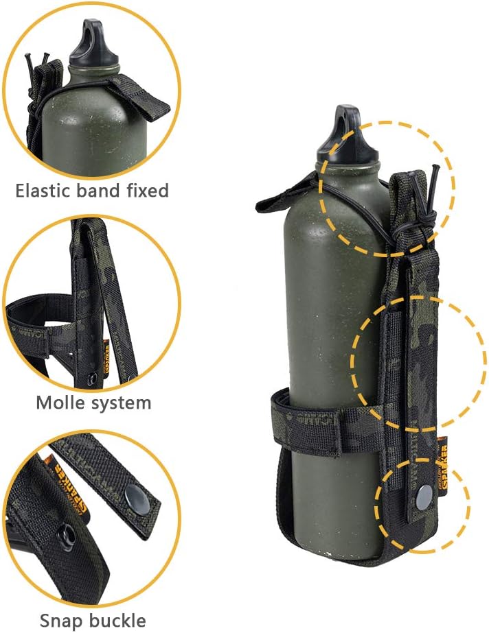 EXCELLENT ELITE SPANKER Tactical Military Portable Belt Bottle Holder Pouch Molle Adjust EDC Water Bottle Carrier for Hunting Walking Running Traveling
