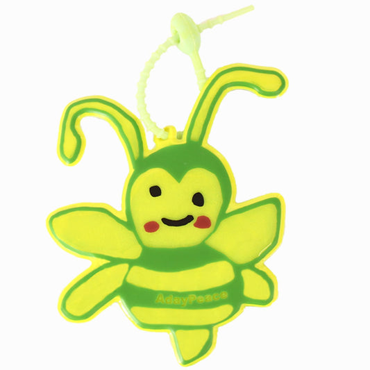 AdayPeace Safety Reflector Fun,Glow Bee-Fun-to-Wear,Ultra Bright,Glow in the Dark Carabiner,Night Reflective Keychain,Safety Keychain,Lightning Bee Keychain Hanging Rings for Kids,Bags,Backpack-Made in Green(green)