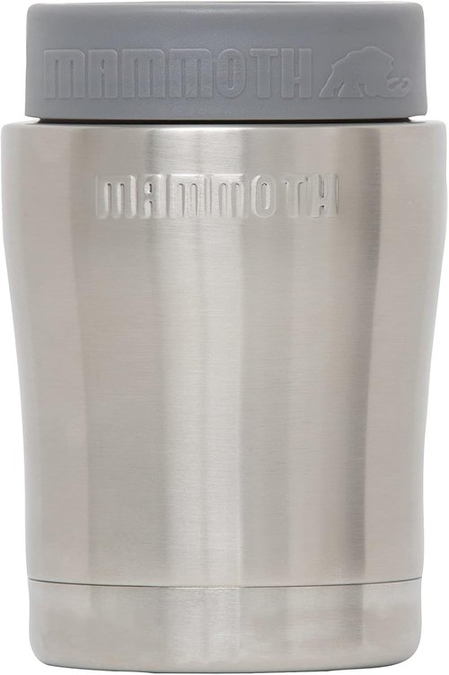 Mammoth Chillski, Stainless Steel Can Cooler, Double Wall Vacuum Insulated Can Insulator, Works with Most Standard 12 Ounce Packaged Drinks, Stainless Steel