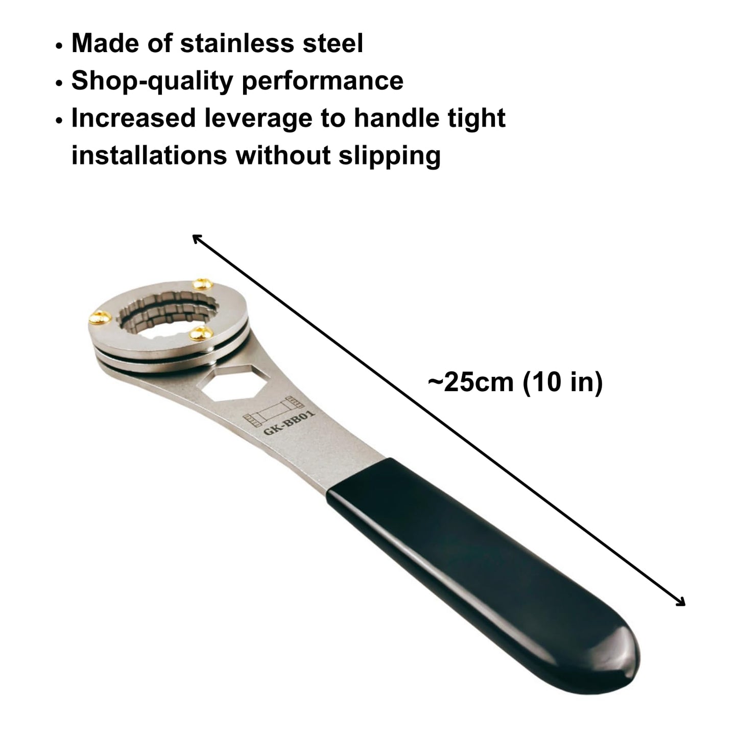Juscycling 3in1 Bottom Bracket Tool for 16-Notch 39, 41, 44mm OD Threaded BB, Compatible with Shimano Hollowtech/XTR/Dura Ace/Ultegra/SM-BBR60/BB-MT800, SRAM Truvativ, Campagolo and Many Other Brands