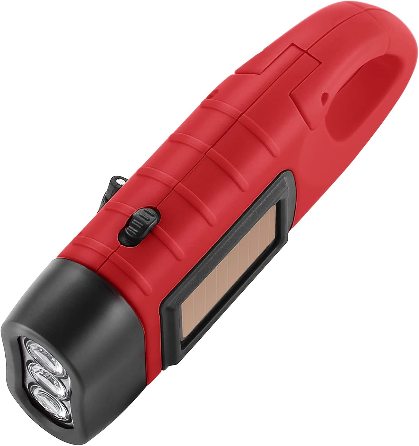 Simpeak 2-Pack Hand Crank Solar Powered LED Flashlight, Emergency Survival Flashlight Torch for Outdoor Sports, Green