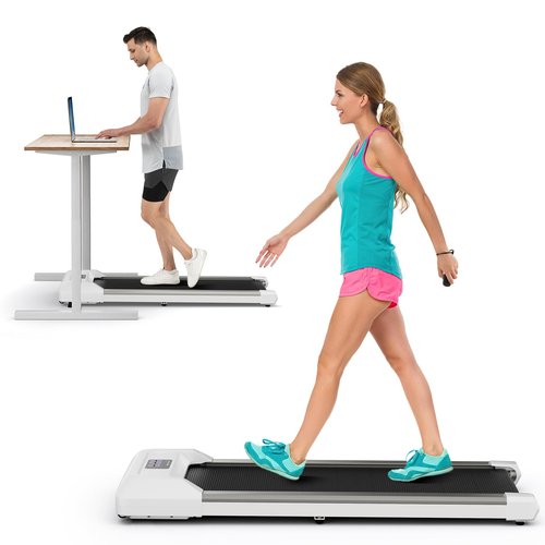 Goplus Walking Pad, Under Desk Treadmill for Home Office with 265 lbs Capacity, Portable 2 in 1 Walking Pad Treadmill Under Desk with Remote Control, LED Display