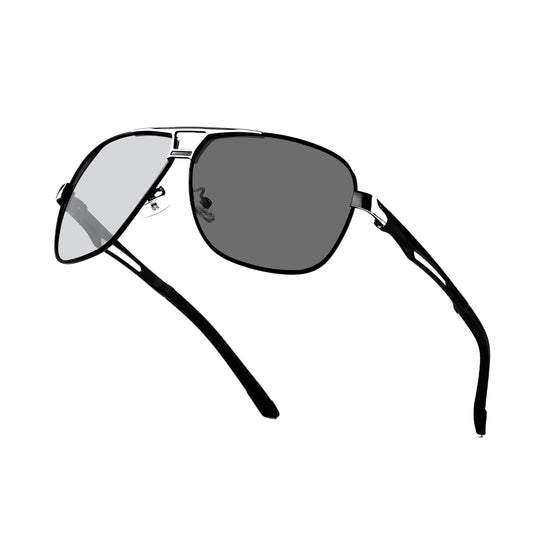KISSOUL Polarized Photochromic Sports Sunglasses for Men UV-Protection Day & Night Driving Glasses - Al-Mg Metal Ultralight