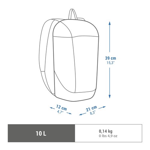 Backpack 10 L - NH 100 Navy. Outdoor Adventures. Daily Use. Sports Backpack and Hiking Backpack for Everyone. The Padded Shoulder Straps. Reliable and Practical. Quick Access to Essentials.