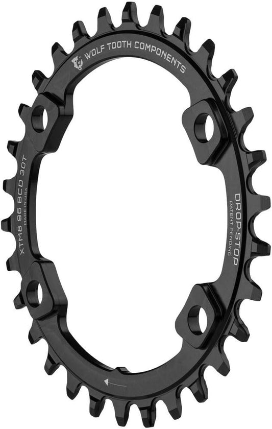 30t Wolf Tooth Drop Stop Chainring for 11-Speed Shimano XT/XTR Cranks - M8000