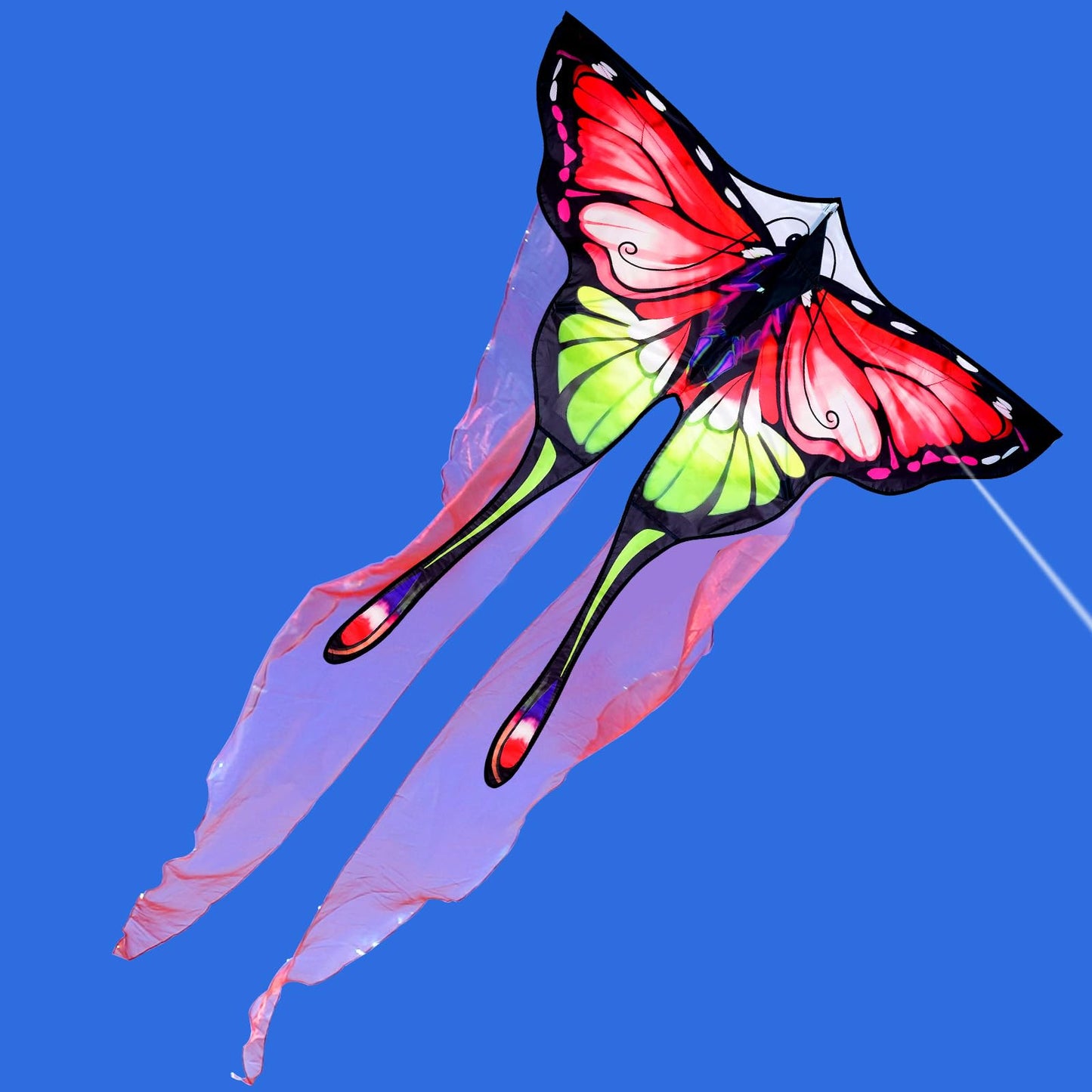 SGftre Red Tulle Butterfly Kite for Kids & Adults ，Easy to Fly Outdoor Fun Sports Beach Kids Children Outdoor Toys Kites (Tulle Butterfly-red)