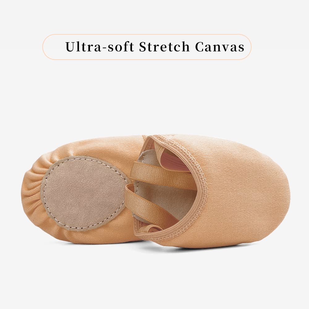 Stelle Half Soles Dance Shoes Women Men Canvas Lyrical Pirouette Ballet Shoes Turners Dance Shoes for Contemporary (Sand,7.5/8.5)
