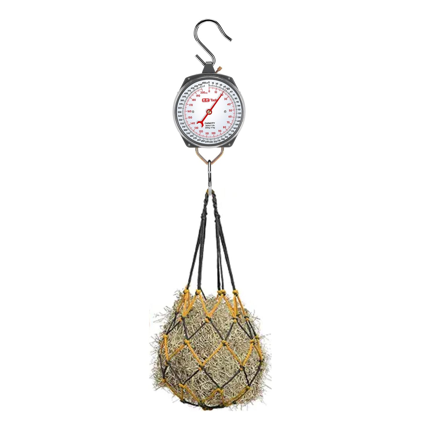 Tada Game Scale 450lb Mechanical Hanging Scale with 8 Inch Dial, Heavy-Duty Design for Kitchen, Fishing, Outdoor Use, and Farms