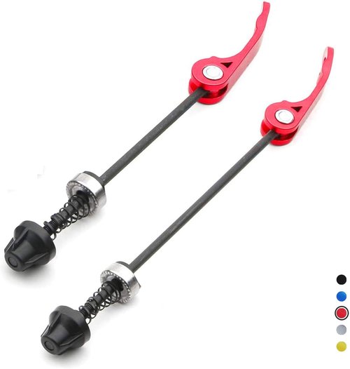 DEER U Road Mountain Bicycle MTB Wheel Hub Front and Rear Skewers Quick Release Clip Bolt Lever Axle QR 145/180 mm, a Pair