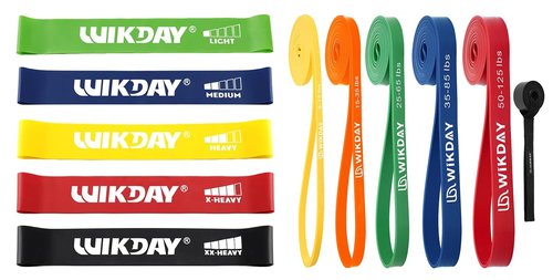 WIKDAY Resistance Bands for Working Out Exercise Bands Workout Bands Set for Men Women Body Stretching, Crossfit Training, Home Workout, Physical Therapy, Booty Legs, Set of 5