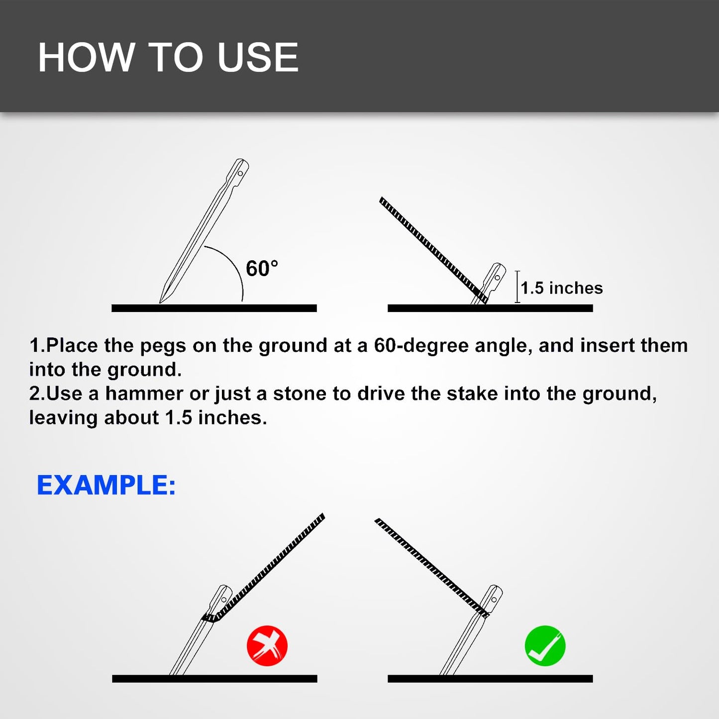 8 Pack Tent Stakes and Hammer with Canvas Storage Bag, Heavy Duty Camping Stakes for Outdoor Tent & tarp-Essential Accessories, Carbon Steel Aluminum Camping Hammer for Hiking Kit