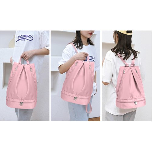 Perselief Women's Gym Backpack Waterproof Swimming Backpack with Shoe Compartment & Wet Pocket, Sports Travel Backpack Small Gym Bag