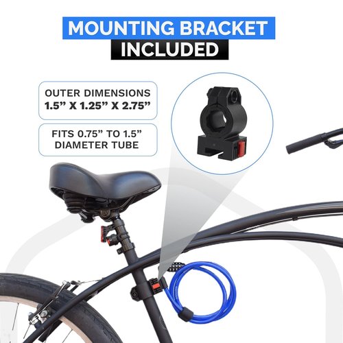 DocksLocks Security Cable Lock Set, Resettable Combination Lock, Mounting Bracket, Portable and Compact for Bikes, Scooters and More, 4ft