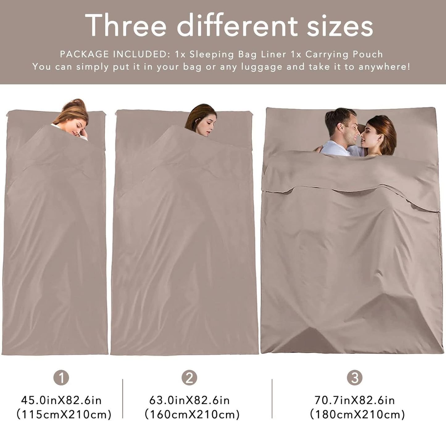 Sleeping Bag Liners Lightweight Travel Camping Sheet Sleep Bag Liner Adults Lightweight Warm Weather Hotel Compact Portable Sleeping Sack Indoor Outdoor Hostels Traveling Backpacking Hiking Blankets