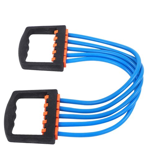 Chest Expander for Men with 5 Removable Ropes Hand Grip Strengthener Resistance Bands for Pilates Push Ups Full Body Home Gym Workout Band Blue
