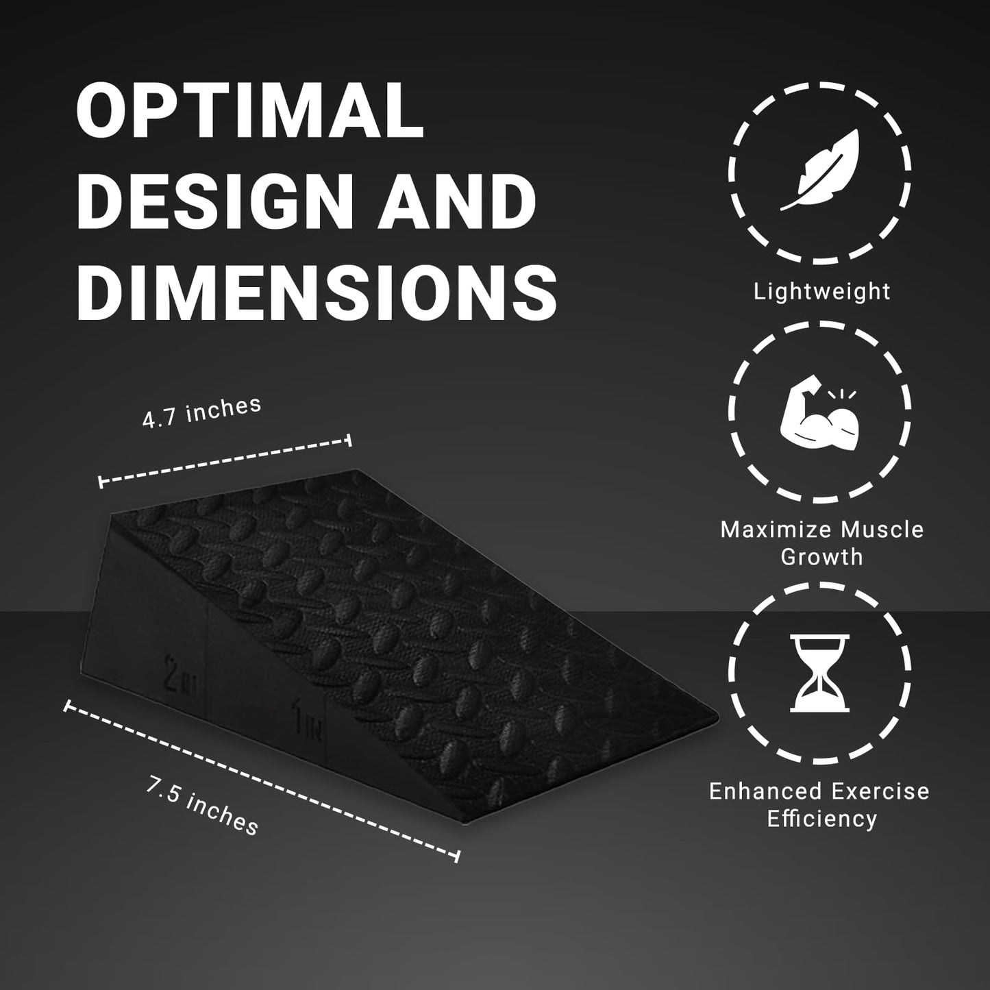 Generic Squat Wedge Block for Heel Elevated Squat 2 Pcs Set, Improve Mobility Balance and Strength Performance Weightlifting Calf Stretcher Slant Board for Squat