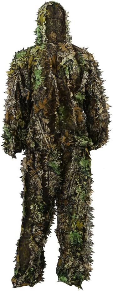 Zicac Outdoor Camo Ghillie Suit 3D Leafy Camouflage Clothing Jungle Woodland Hunting