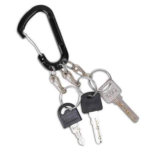 Jeffdad Multifunctional Keychain Clip, D Ring Shape 3 Hole Key Carabiner with Multi Quick Release Key Rings Quick Remove Carabiner Keychain (Style Two)