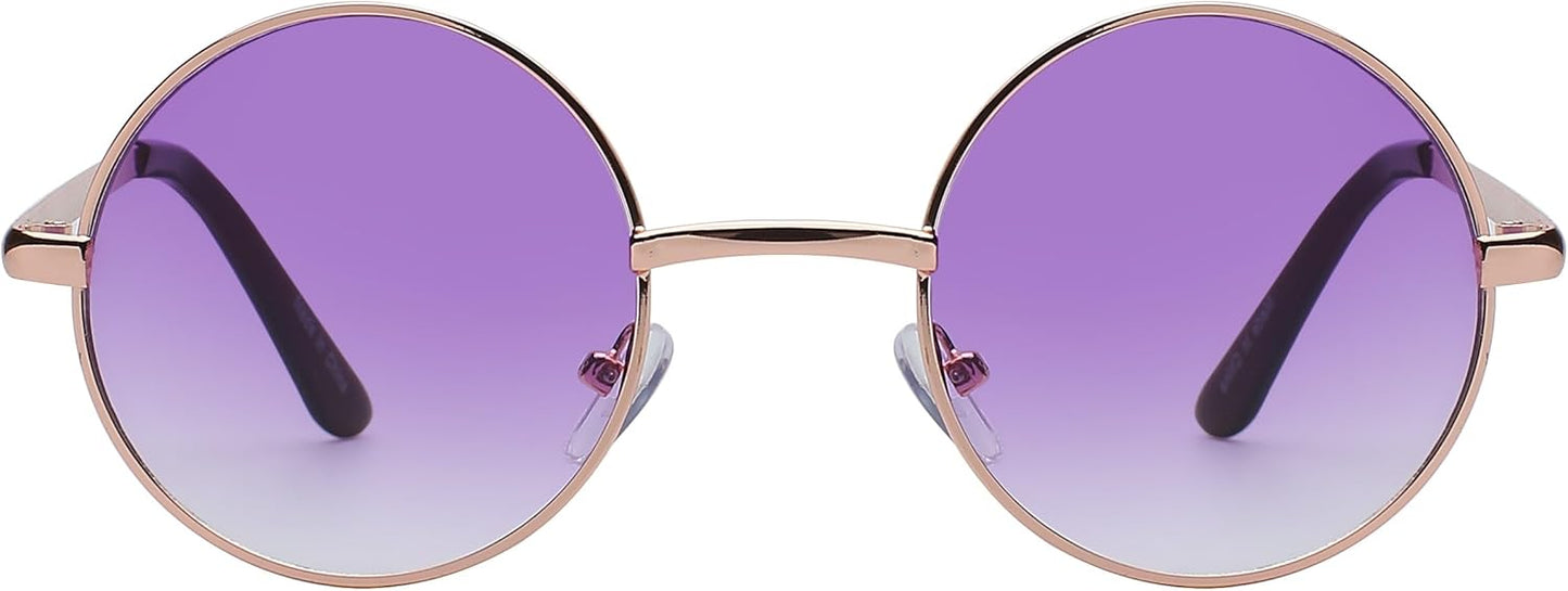 OWL Round Sunglasses Metal Frame Hippie Sunglasses UV400 Polycarbonate Circle Lens John Lennon Sunglasses for Men Women