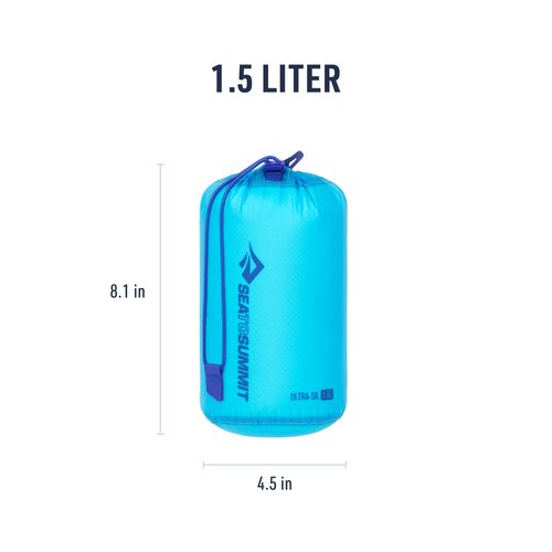 Sea to Summit Ultra-SIL Stuff Sack, Ultralight Outdoor and Travel Storage, 1.5 Liter, Atoll Blue