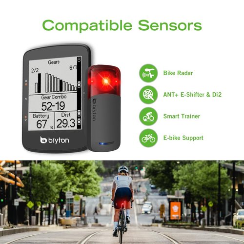 Bryton Rider 460 Sensor Bundle 2.6 Inch LCD GPS Bike Computer Innovative Navigation Assistance, Compatible with E-Bike and Bike Radar, 32hrs Long Battery Life, Bluetooth ANT Waterproof