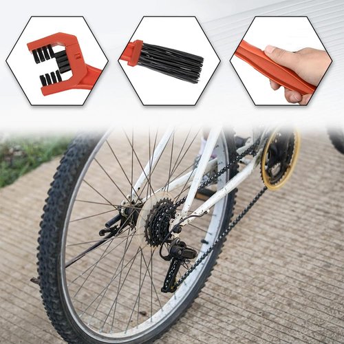 QZTYTY Bike or Motorcycle Chain Washer, Motorcycle Chain Brush, Bike Chain Cleaner, Universal Car Accessories Motorcycle Chain Cleaning Kit Compatible with Motorcycle Bicycle Mountain (1PCS/Orange)