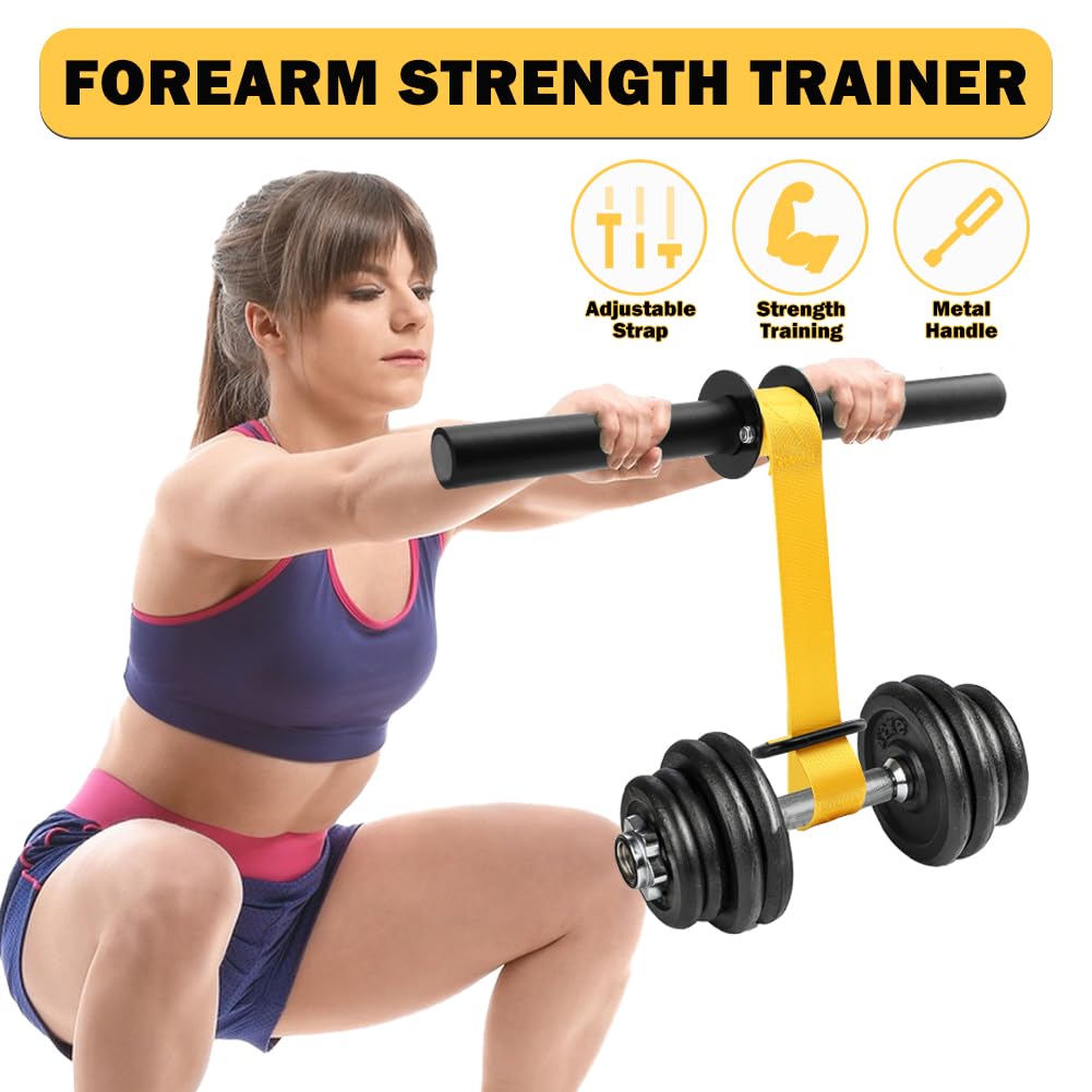 Forearm Strengthener and Wrist Roller with Quick Locking Mechanism, Adjustable Nylon Webbing Wrist & Forearm Blaster with Anti-Slip Grip Handles for Hand,Wrist,Forearm Strength Training