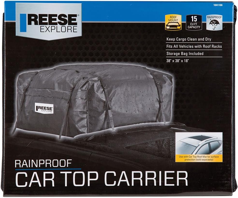 Reese Explore 1041100 Rainproof Car Top Carrier (15 Cubic Feet),Black
