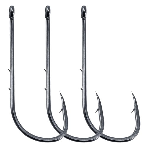 Dr.Fish 100 Pack Baitholder Fishing Hooks, Freshwater Fishing Straight Shank Worm Hooks Walleye Rig Bass Crappie Panfish Bluegill 3/0