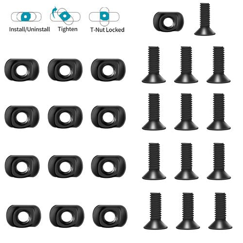 REERON Single Picatinny Rails for Mlock,3 5 7 9 11 13 Slot Aluminum Mloc Single Picatinny Rail with 13 T-Nuts & Screws, 3 Allen Wrench