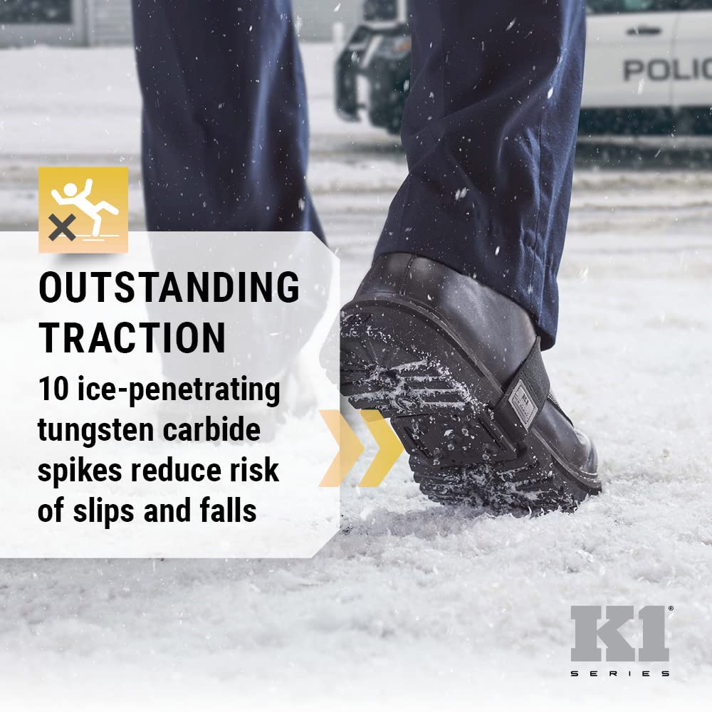 K1 Mid-Sole Ice Cleats for Men & Women - Rotatable Traction Aids For Winter Snow - Hi Vis - Low Profile