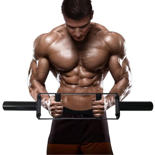 Olympic Tricep Bar Home Gym Weightlifting for Strength Training with Rubber Grips，for Deadlifts, Squats, Shrugs