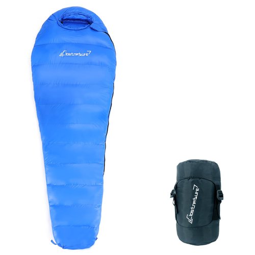 Clostnature Down Backpacking Sleeping Bag - 20D 550 Fill Power Ultralight Winter Down Mummy Sleeping Bag for Camping, Lightweight Cold Weather Compact Camping Gear for Kids, Adult, Girls, Boys