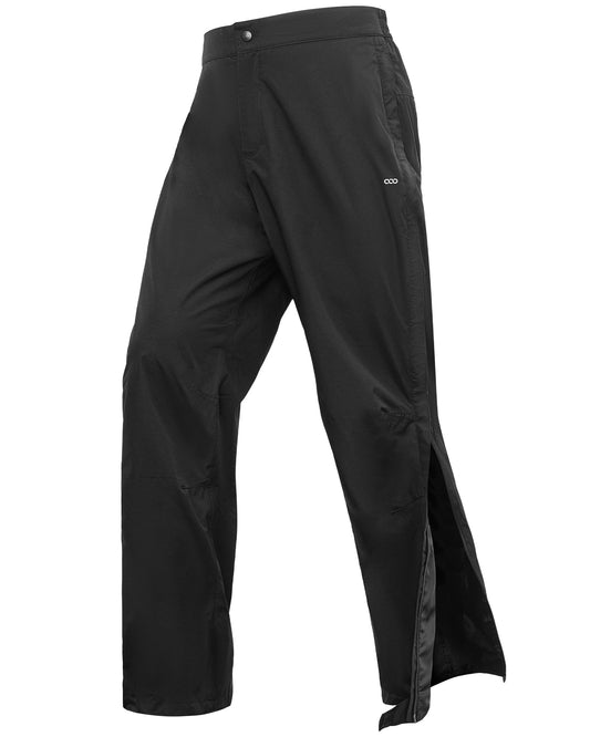 33,000ft Men's Rain Pants Full Zip Waterproof Pants Breathable Rain Over Trousers for Outdoor Hiking Golf Work Black