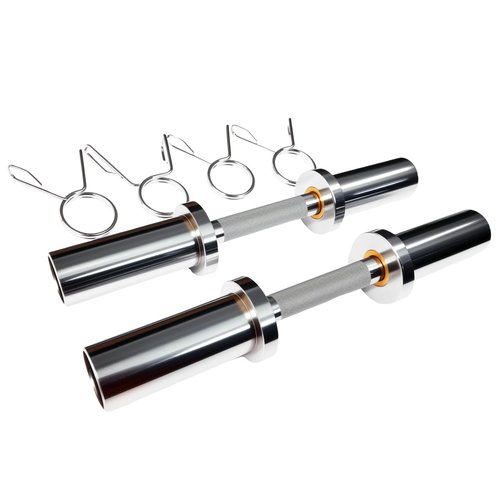 yuhqc Dumbbell Handles with 2 Pairs of collars clips, Olympic Loadable Dumbbell Bars, 16 Inch Dumbbells Bars for Home Gym, Weightlifting, Strength Training, Bodybuilding, Fitness