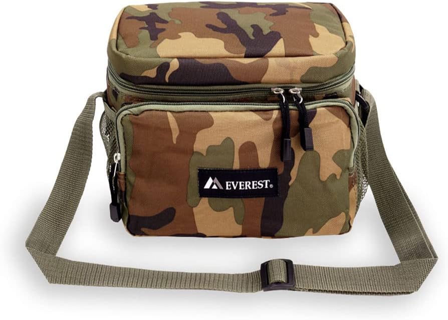 Everest Cooler/Lunch Pattern Bag, Woodland Camo, One Size,CB6P-CAMO