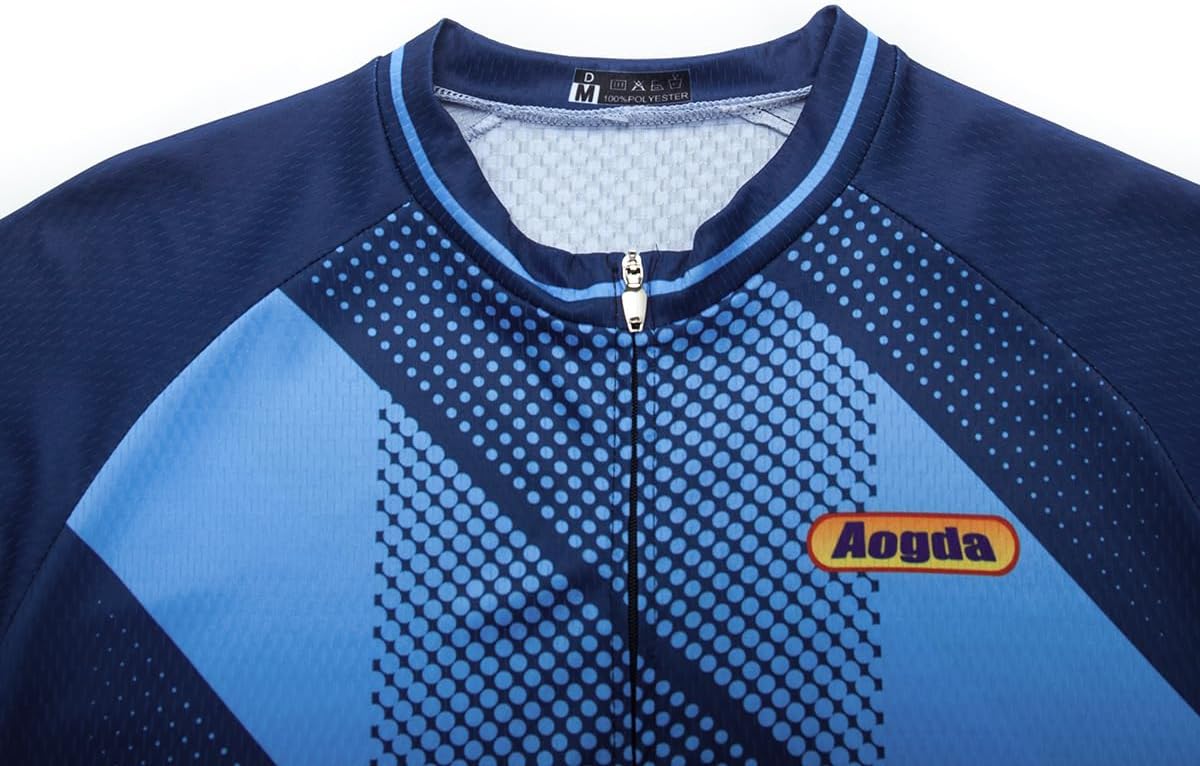 Aogda Cycling Jerseys Men Bike Shirts Team Biking Tops Bicycle Short Sleeves Clothing