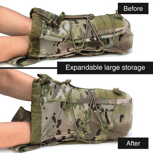 IDOGEAR OUTDOOR Tactical Molle Dump Pouch Drawstring Magazine Recycling Pouch Universal Bag Multi-Purpose Utility Pouch(camo)