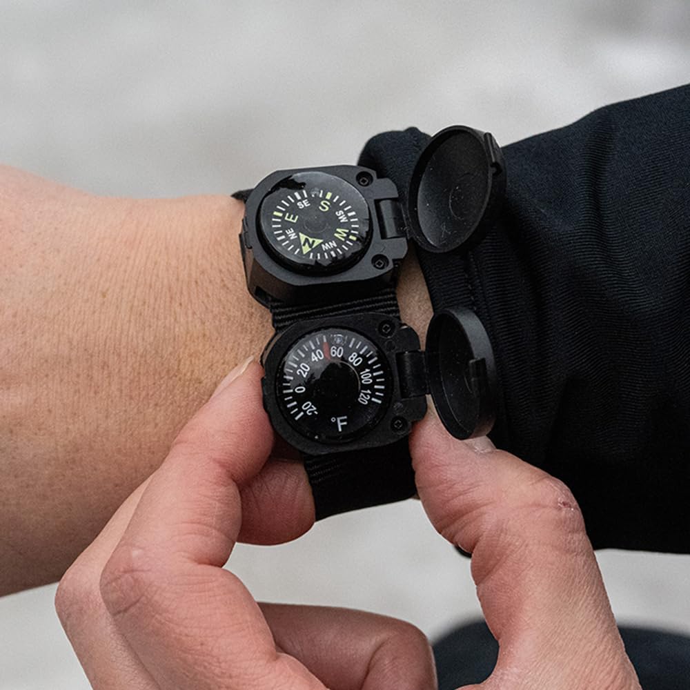 Sun Company ArmArmour 3 - Shielded Wrist Compass and Thermometer Combo with Rugged Tactical Zulu Strap