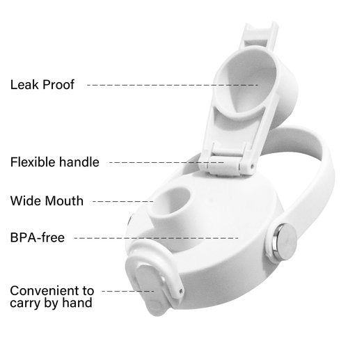 SENDESTAR Spout Lid for Hydroflask Wide Mouth Water Bottle Fits 18 oz 20 oz 32 oz 40 oz 73 oz,Chug Cap Flexible Handle Compatible, Takeya, Simple Modern, Wide Mouth Water Bottle