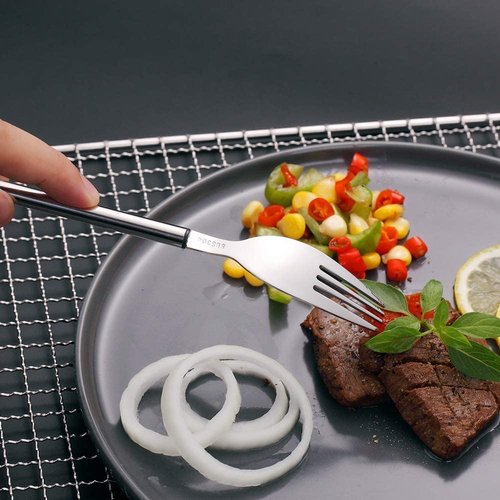 Maiyuansu Portable Flatware Set With Case 3-Piece Stainless Steel Travel Utensils Reusable Silverware Set for Lunch Camping Picnic, Silver