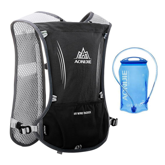 AONIJIE 5L Running Hydration Vest Pack with 1.5L Water Bladder Adjustable & Lightweight Hydration Backpack for Marathon Race Hiking Cycling(Black with 1.5L Bladder)