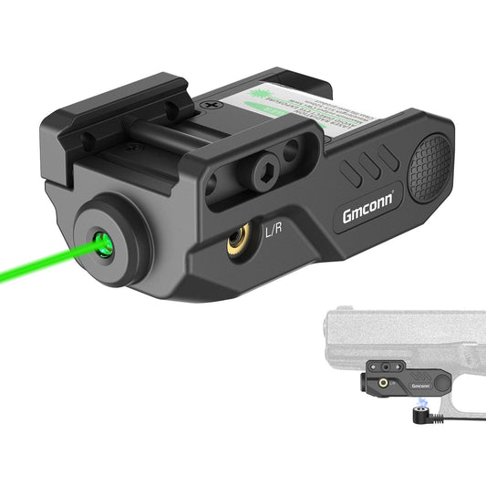 Gmconn Pistol Green Blue Red Purple Laser Sight with Rechargeable Magnetic USB Port, Low Profile Picatinny Mount Purple Dot Sight (Green Laser)