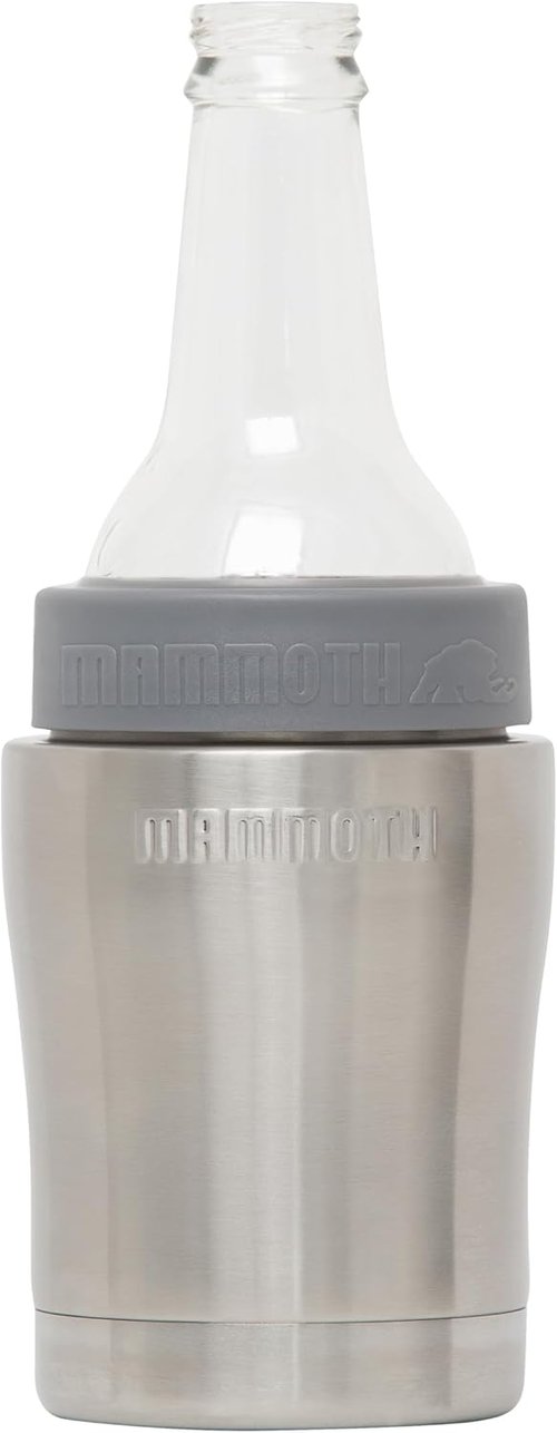 Mammoth Chillski, Stainless Steel Can Cooler, Double Wall Vacuum Insulated Can Insulator, Works with Most Standard 12 Ounce Packaged Drinks, Stainless Steel
