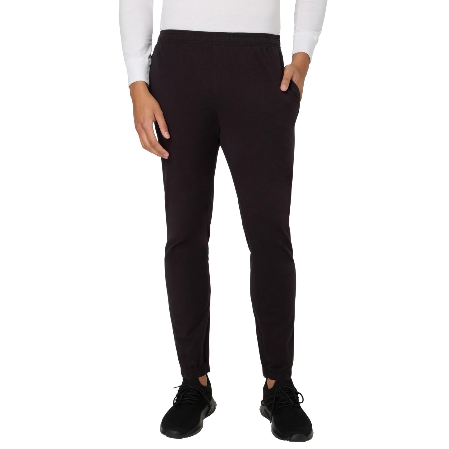 Hanes Men's Jogger Pants, Knit Cotton Jersey Joggers for Men with Pockets, Adjustable Drawcord