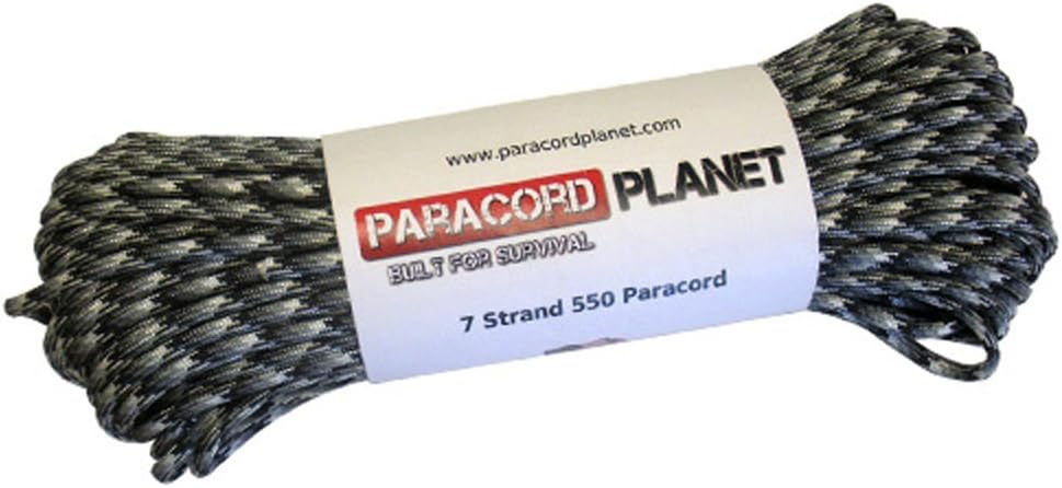 Paracord Planet 550 lb, 50' Foot Hank, Parachute Cord. Also Known as Paracord Rope, Parachute Rope, Utility Cord, Tactical Cord, and Military Cord. USA Made to Provide Durability and Strength.